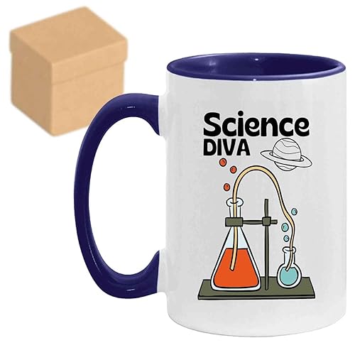 Funny Gift Stem Graduate Gift, Ideal Doctoral Thesis Present For Female Scientist - Science Diva Quote On 11oz 15oz Inner Color Accent Mug
