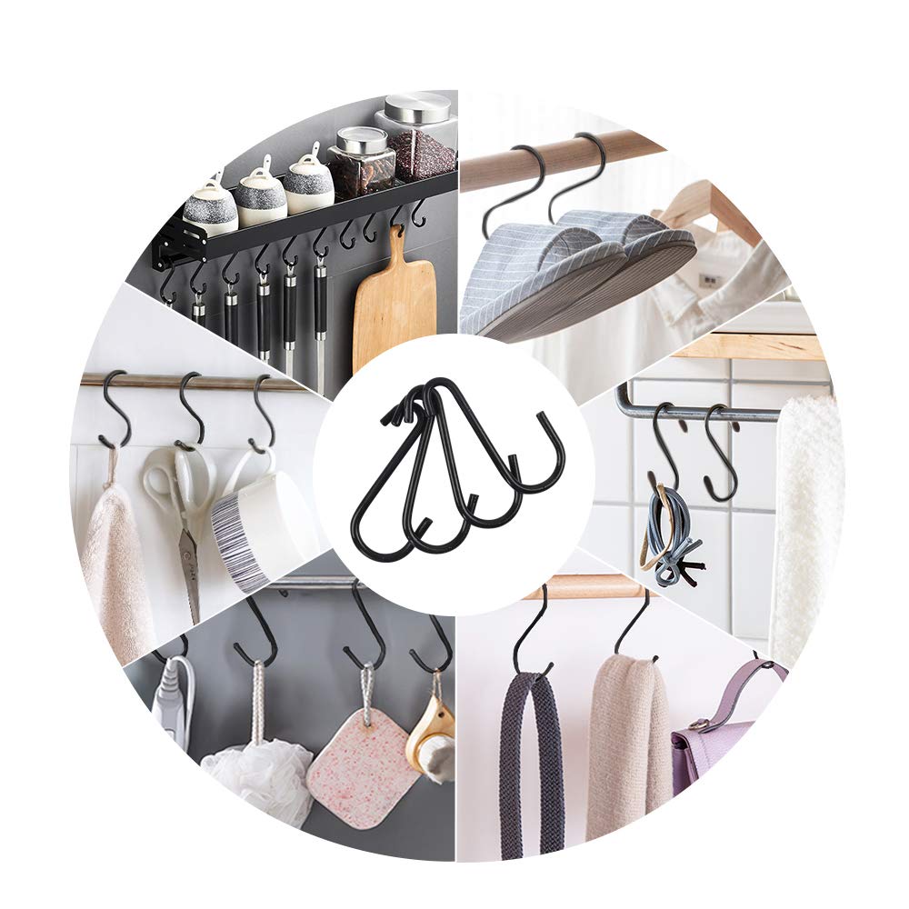 Flash Deals - 50% OFF 18 Pack Black S Hooks for Hanging, 2.5 Inch Small S Hooks Heavy Duty, Steel S Shaped Hooks for Hanging Plants, Closet, Mug, Pot and Pan Super Deal Product 18 Pack Black S Hooks for Hanging, 2.5 Inch Small S Hooks Heavy Duty, Steel S Shaped Hooks for Hanging Plants, Closet, Mug, Pot and Pan