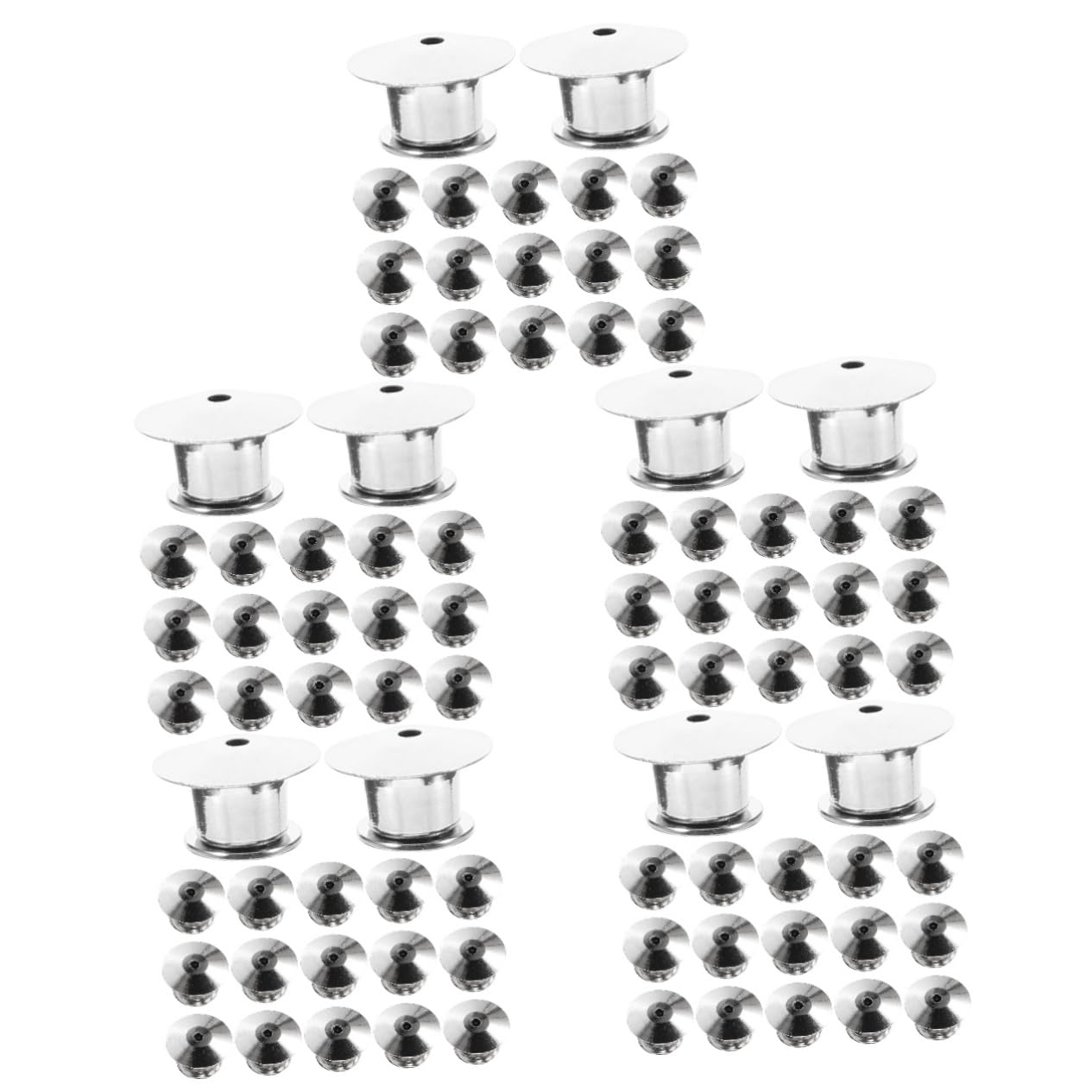 SHINEOFI 100 Piezas Hebilla Plana Espaldas De Solapa Esmaltadas Pin De Solapa Pasador De Bloqueo Broche De Respaldo Pasadores Multiusos Cerraduras De Pasador De Motorista Silver Cobre