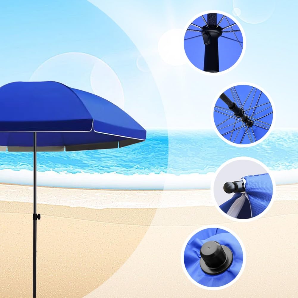 Ombrellone da esterno per patio, ideale per piscina, spiaggia, giardino, con 4 altezze regolabili e struttura a 3 strati.