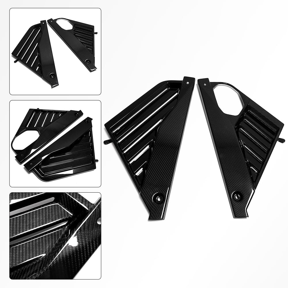 Jogon Carbon Fiber Engine Side Panel Cover Trim for Corvette C8 Stingray Z06 Z51 Coupe 2020 2021 2022 2023 2024 2025 2026 Engine Bay Splash Shield