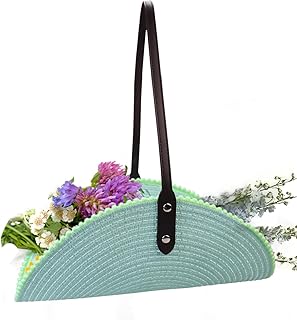Lightweight Garden Basket - 14 Inch Rustic Harvest Trug with Leather Han...