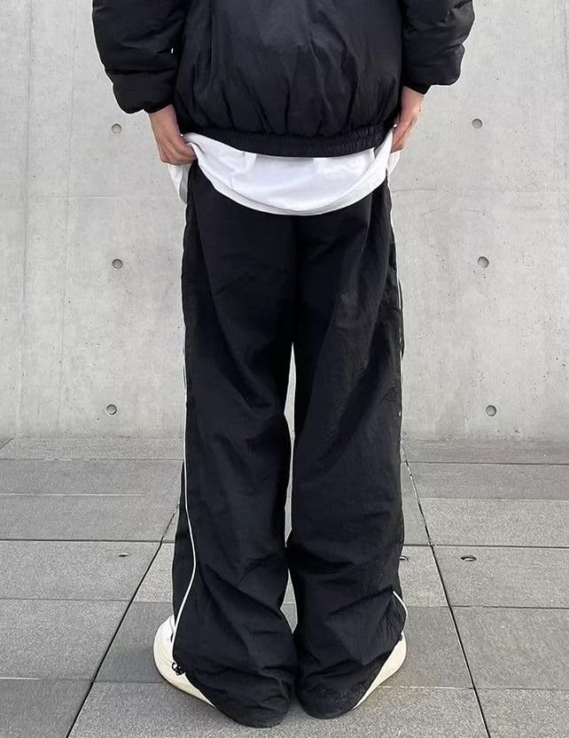 Y2k Track Pants Men Baggy Sweatpants Loose Striped Parachute Pants Wide Leg Hip Hop Streetwear4