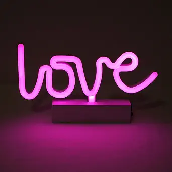 Neon Indoor Night Light, Battery Operated & USB Powered Glowing Neon Decorative Sign LED Light for Room Party Festival Decorations (Pink)