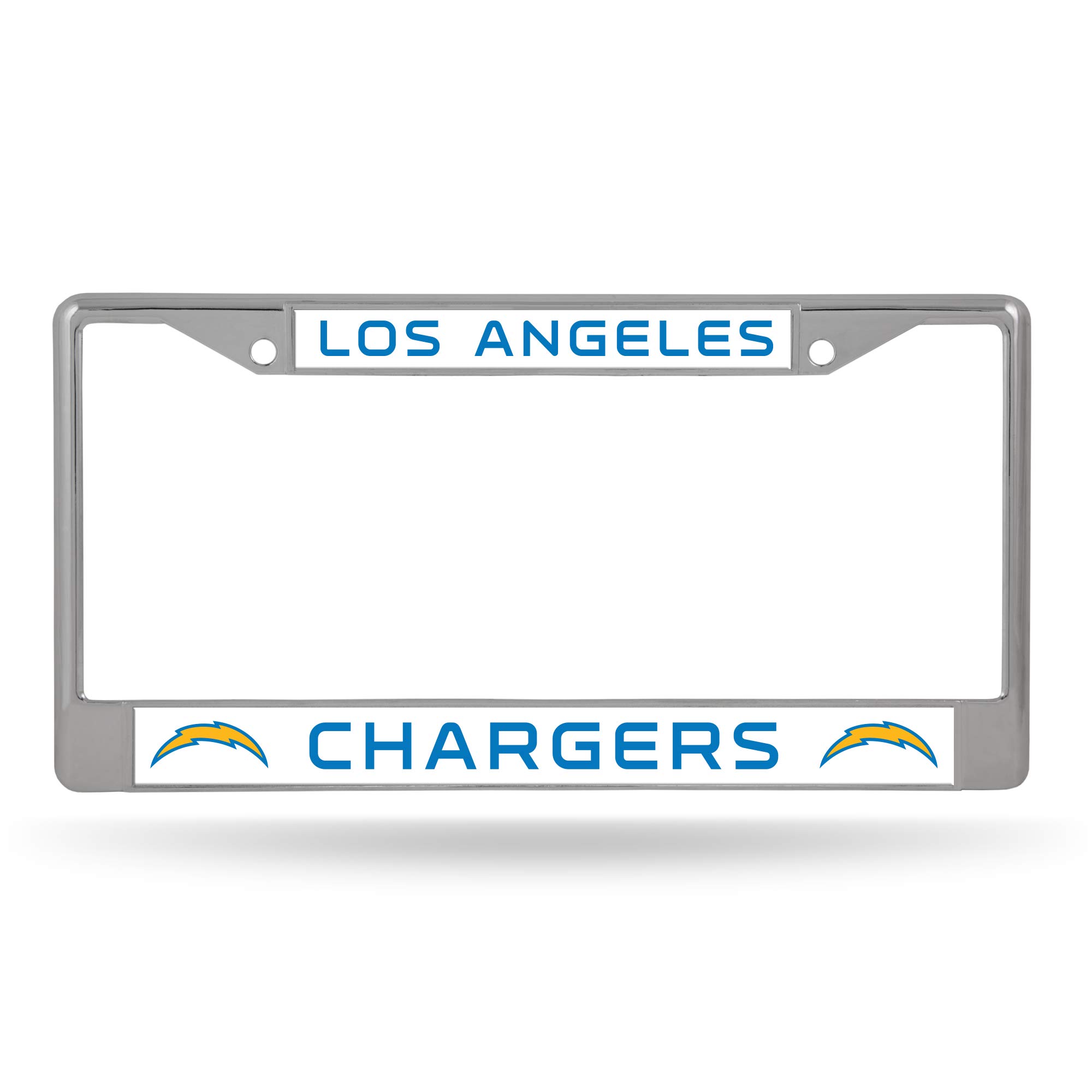 Rico Industries NFL Football Premium 12" x 6" Chrome Frame with Plastic Inserts - Car/Truck/SUV Automobile Accessory