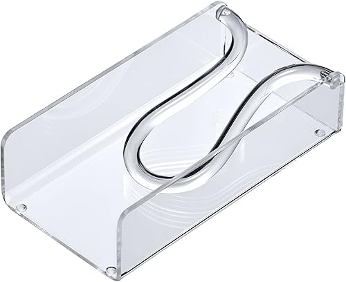 Miniatura 5 de Amazing Abby Servilletero acrílico para toallas de invitados (8.5 x 4.5 pulgadas), dispensador de servilletas de plástico transparente con brazo