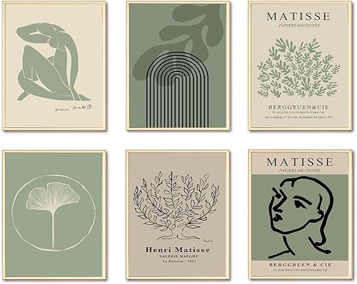 Matisse - Pósters artísticos para pared, decoración verde salvia, arte abstracto de Matisse, pósteres minimalistas bohemios, impresiones artísticas