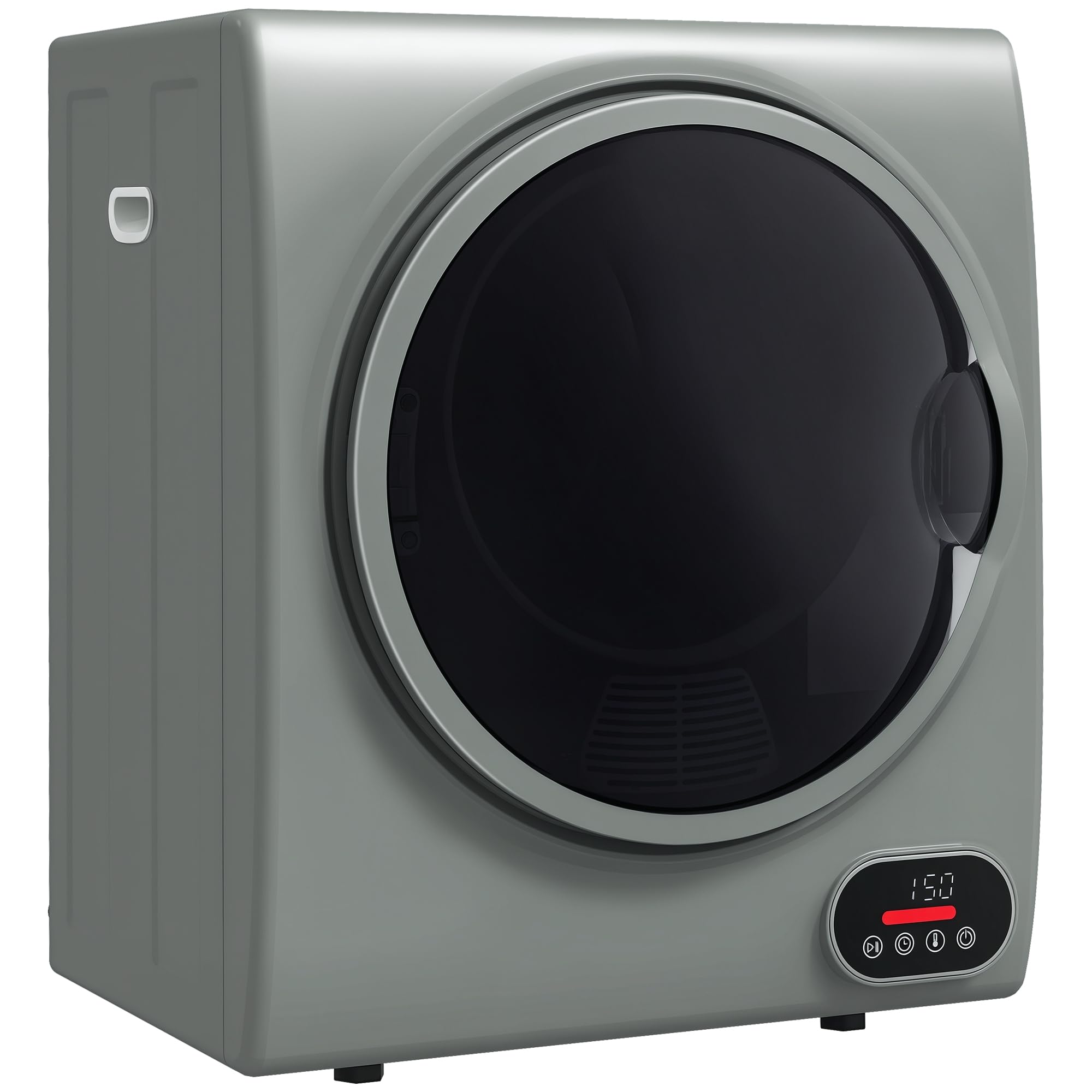 HOMCOM Portable Clothes Dryer, Compact Laundry Dryer with 1.5 cu.ft Stainless Steel Drum, Intelligent Drying, 120V 850W Front Load Electric Dryer for Apartments, Dorms, RVs - Charcoal Gray