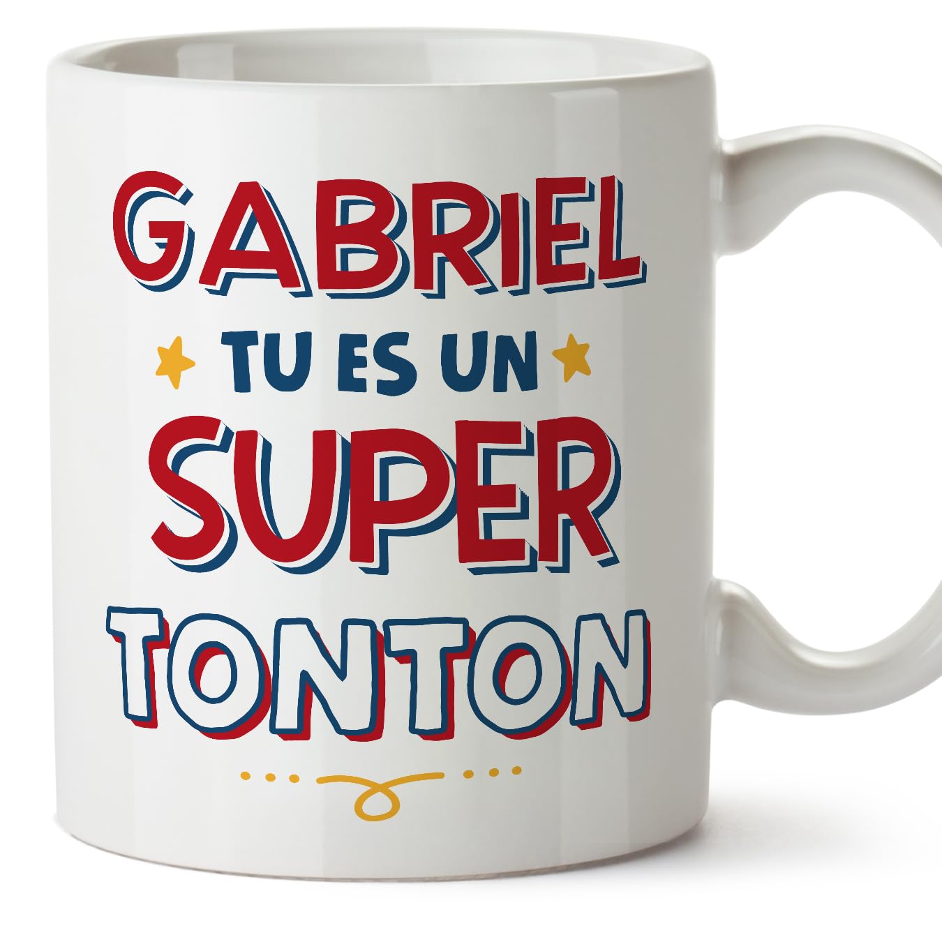 MUGFFINS Personalised Mug for Uncle - in French - Tu ES Super - Funny Custom Gift - Ceramic 11oz Mug