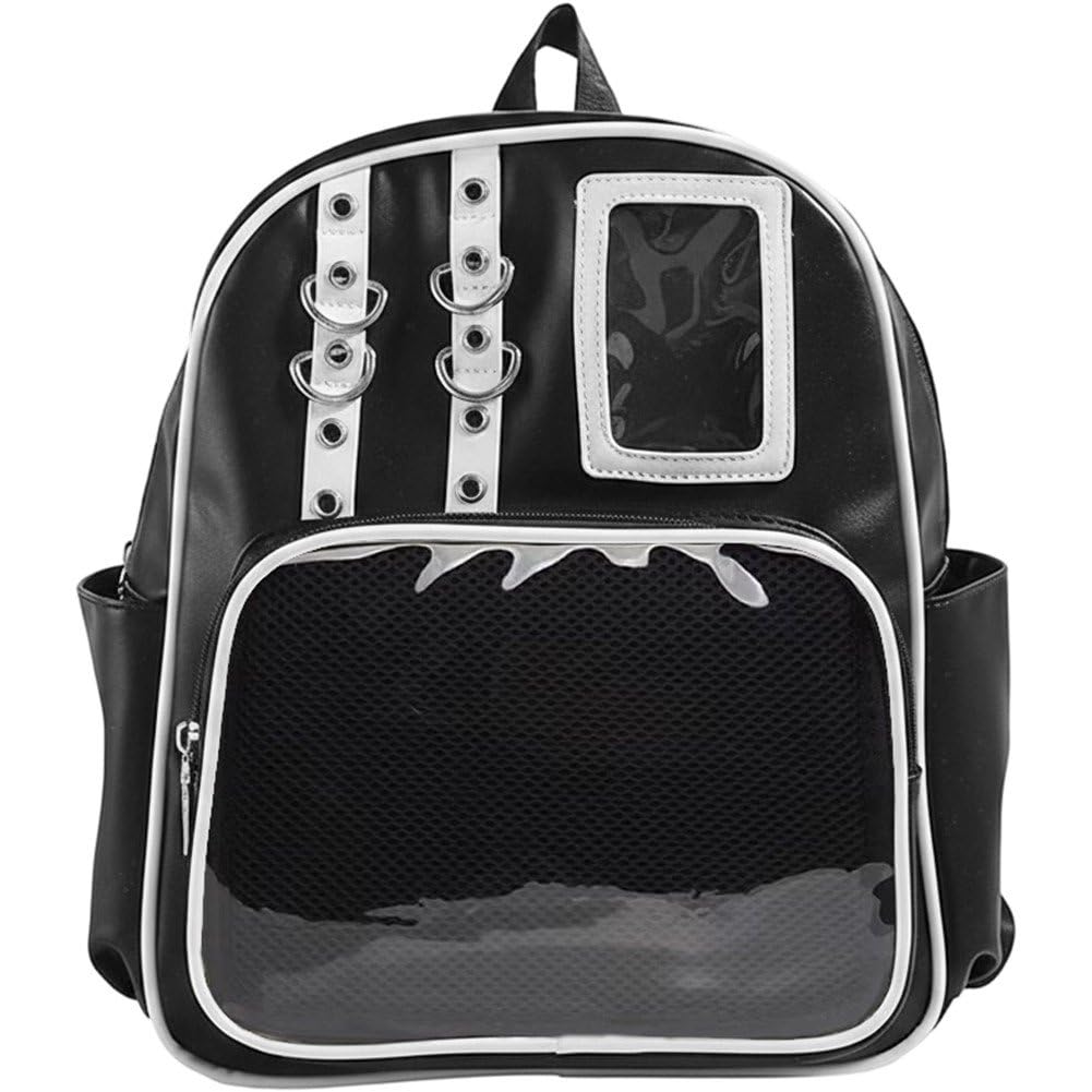 Mini mochila ita para el trabajo diario y viajes con ventana de exhibicion de alfileres