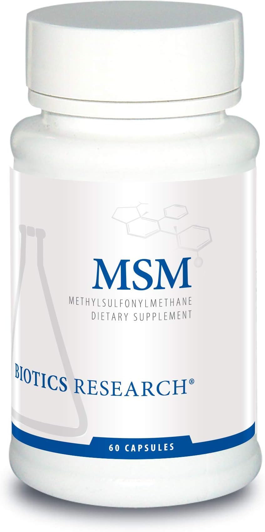 Biotics Research MSM Potent Sulfur Supplement, Collagen Production, Healthy Hair, Skin & Nails, Muscle and Joint Comfort. 60 Capsules
