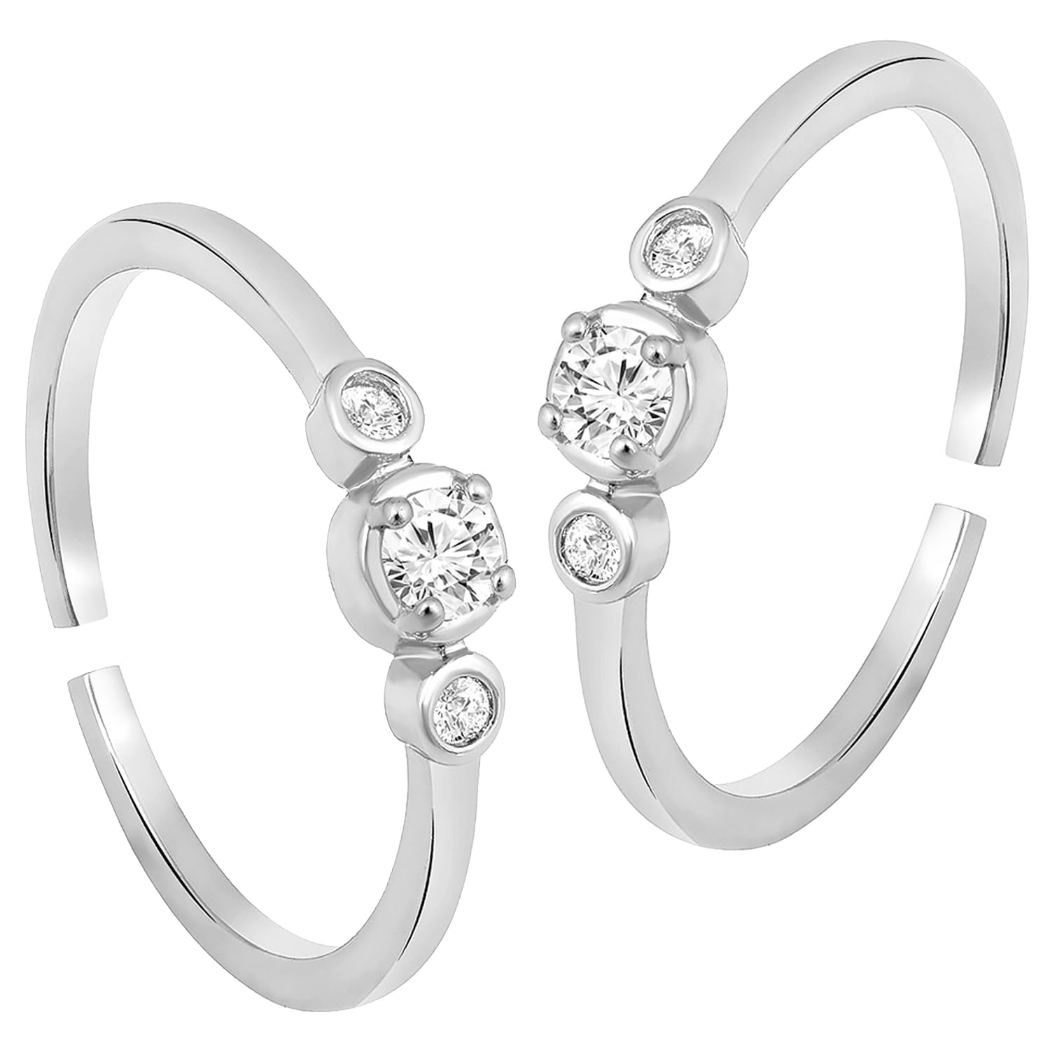 peora Cubic Zirconia Studded Adjustable Toe Ring Stylish Fancy Daily Regular Jewellery for Women and Girls-picture-17