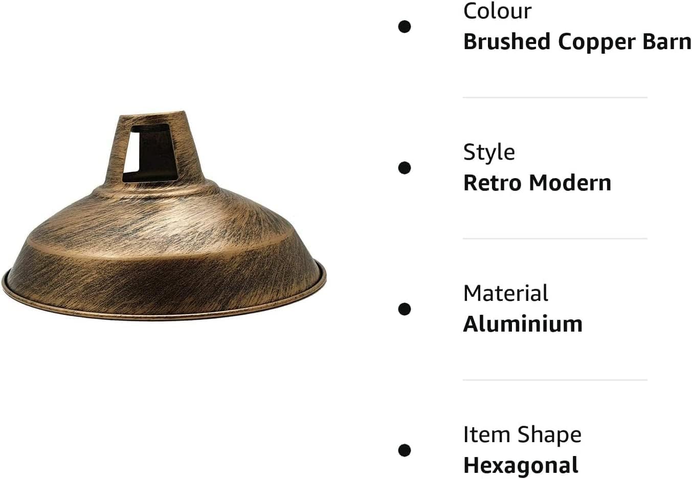 Industrial Modern 30cm Metal Pendant Light Shade, Retro E26 Base Lampshade with Free Reducer Plate for Kitchen Island, Farmhouse, Dining Room & Restaurant Lighting (2 pack - Brushed Copper)