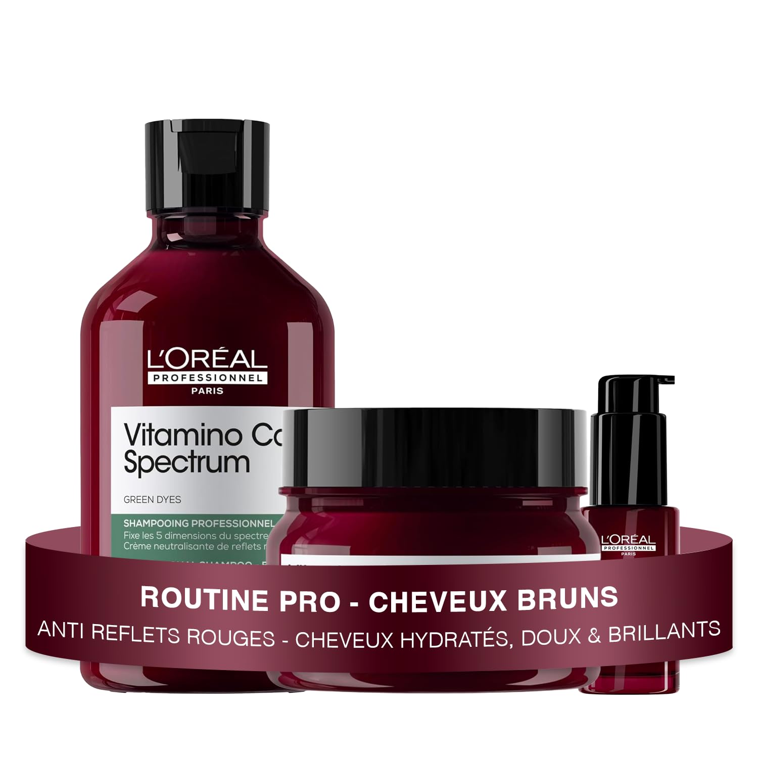 L'OREAL PROFESSIONNEL - Pour Cheveux Bruns - Anti-Reflets Rouges - Préserve La Coloration Jusqu'À 100 Jours - Cheveux Nourris & Brillants - Vitamino Color Spectrum