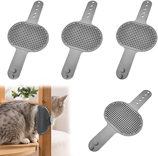 Cat Massager, Pack of 4 Kitten Self Care Massage Brush, Tool Cat Toys, Self-Cleaning Cat Brush, Support for Doors, Table, Walls product image