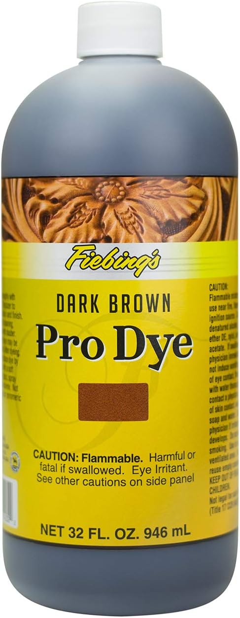 Fiebing's Pro Dye Dark Brown 32oz - Professional Oil Dye for Leather