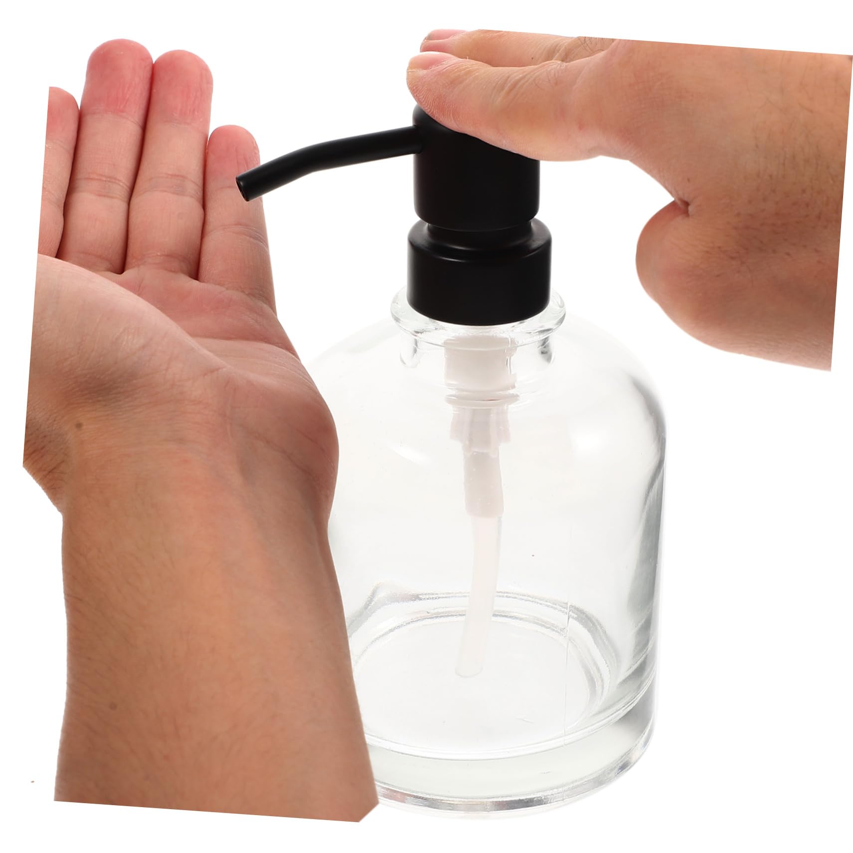 Dispenser con Pompa Ricaricabile in Vetro Trasparente 2 Pezzi