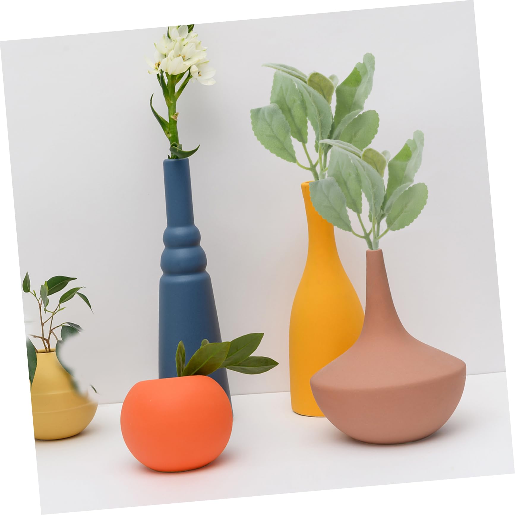 ABOOFAN 5 Set Piante D'imitazione Decoro Foglie Finte Foglie Steli Modello Con Steli Di Foglie Finte Modello Di Di Piante Di Simulazione Pianta Finta Panno in Poliestere 10 Pezzi * 5