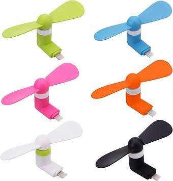 Cell Phone Fan for iPhone, Compatible for iPhone 4/5/6/6S/7/8 Plus, X, XS Max, XR, 11/12/13/14 Mini Plus Pro Max SE 2/3, Not Compatible for iPhone 15/16 and Latest Series Color x6