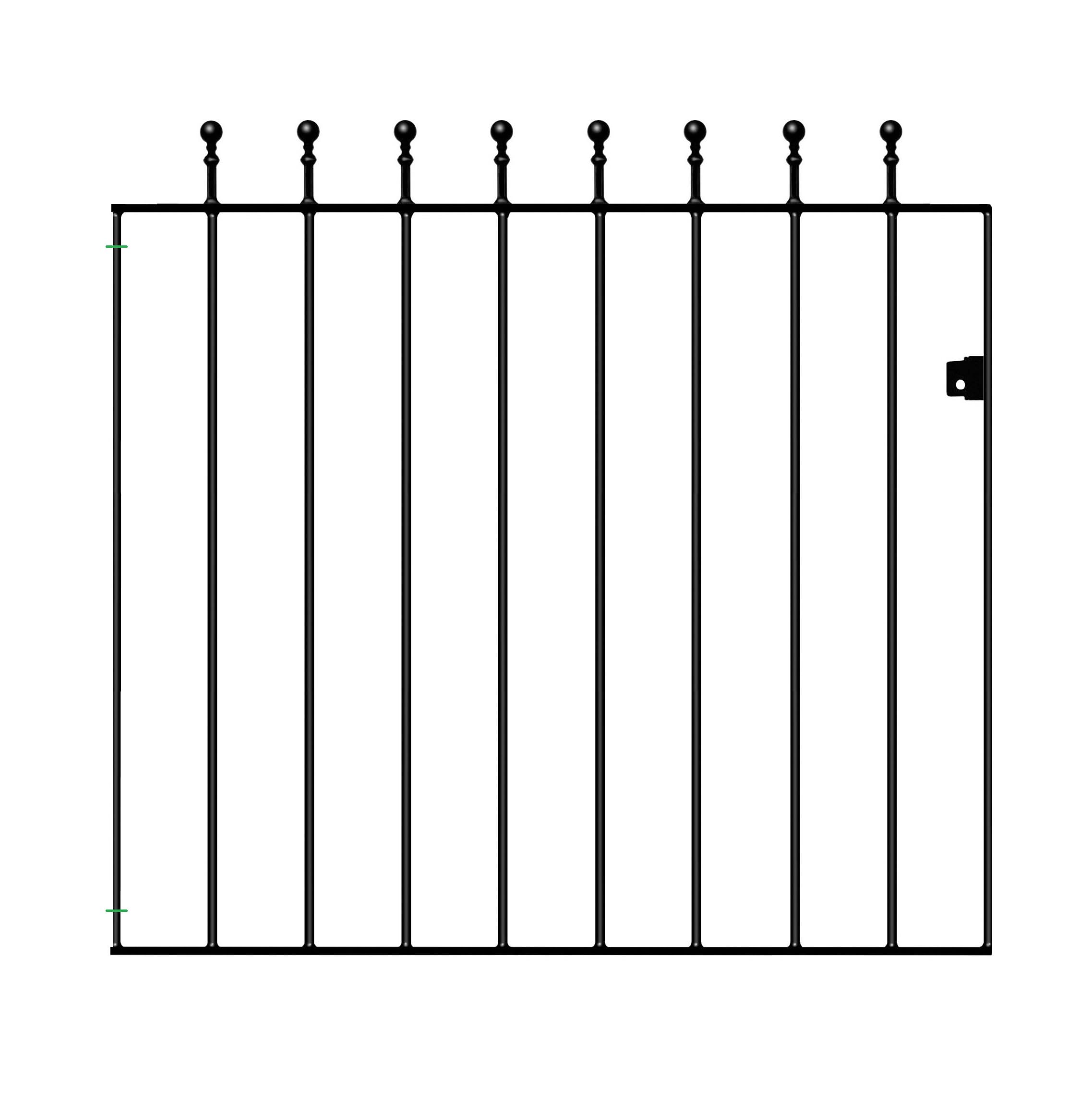 Manor Ball Top Metal Garden Gate Galvanised Wrought Iron Pedestrian Swing Gates (1067mm Gap X 915mm High MAZP05/5)