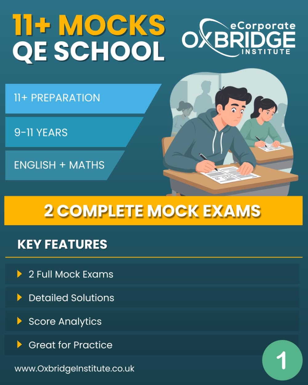 11+ Mocks: QE School (Barnet): 2 Comprehensive Practice Papers for the QE School Entrance Test (11+ Mock Exam Series: School-Specific Practice)