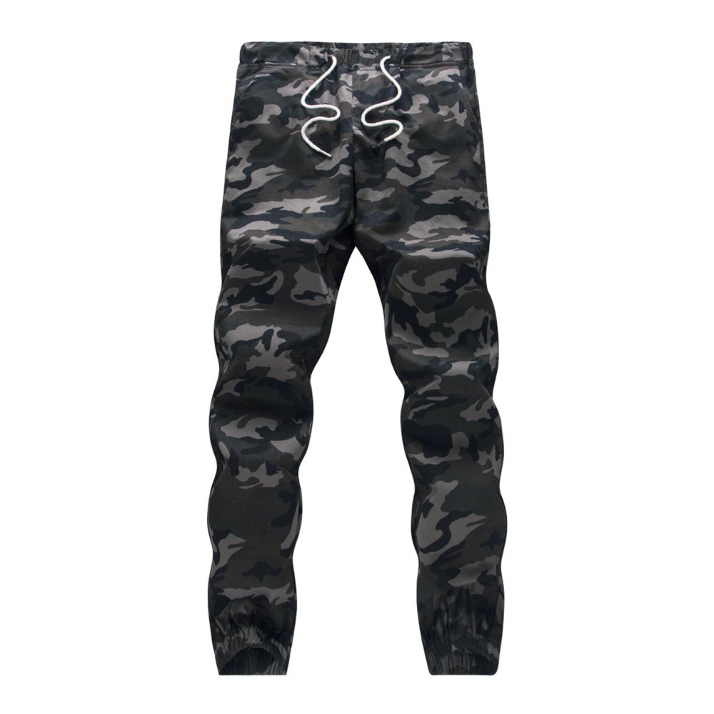 HANQIUMens Camo Joggers Pants Drawstring Casual Camouflage Jogger Sweatpants Sport Stretch Trousers Slim fit…