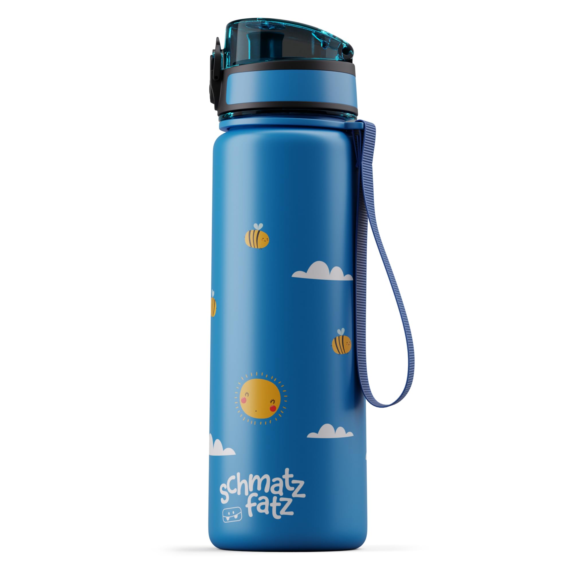 Schmatzfatz Kinder Trinkflasche 500ml - Auslaufsicher, BPA-frei, 1-Klick-Verschluss, Tritan, Kinderfreundliches Design, 