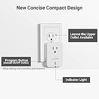 Vista 3 de DEWENWILS Remote Control Outlet Plug Wireless On Off Power Switch, Programmable Remote Light Switch Kit, 100ft RF Range, Compact Design, ETL Listed