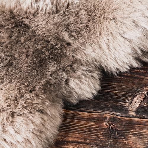 Decorating Sheepskins Premium Schaffell Echt Groß, Lammfell Echt Beige 100-110 cm, geruchlos, Fell für Stuhl, Alternative zu Kunstfell, Lammfell Teppich für das Sofa, Lammfelle, Schaffelle