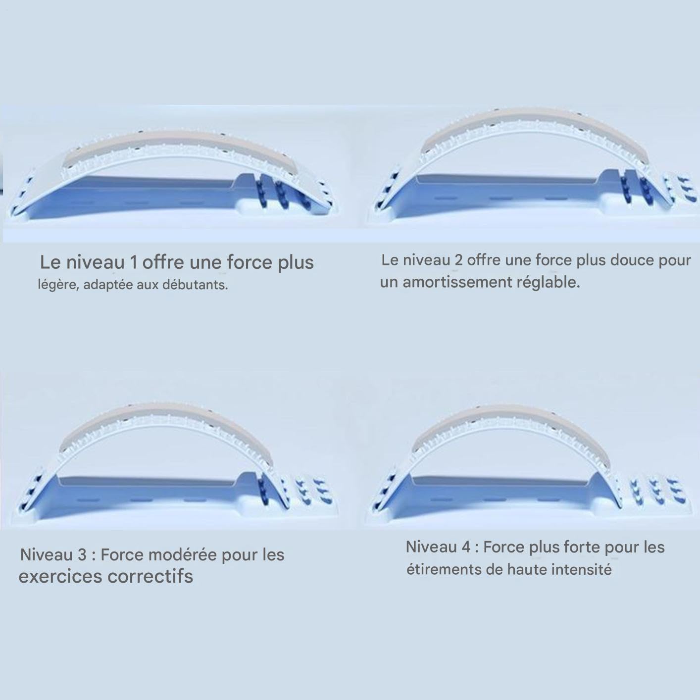 Manolyee Étireur Lombaire 4 Niveaux, Dispositif d'Étirement pour Soulagement Musculaire Yoga Pilates