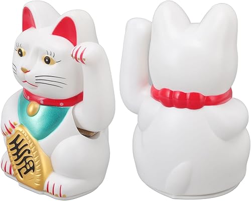 Miniatura 9 de Yoidesu Gato de la fortuna alimentado por pilas, estatua de gato de la suerte de la buena suerte, gato de la riqueza, gato agitando para hotel,