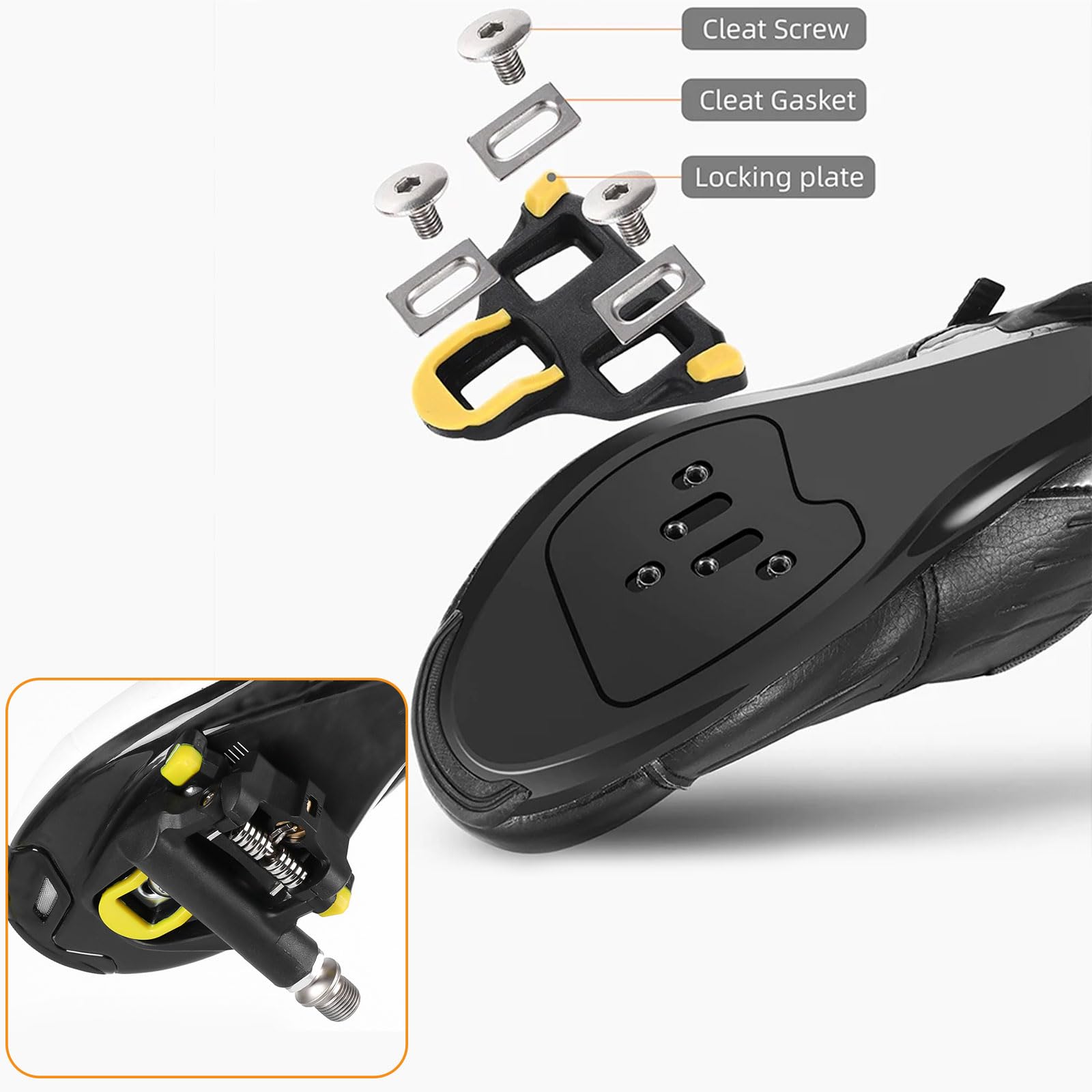 Pedali per Bicicletta SPD, Pedali Per Bicicletta in Alluminio Pedali Bici da Corsa Compatibili Con Shimano SPD-SL,Pedali Bici da Strada con Cleats per MTB,Ciclismo,Spin Bike, Road Bike, Touring