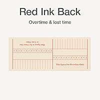 Vista 4 de Adams Tarjetas de tiempo, semanalmente, 2 caras, formato de horas extras, 3-3/8 pulgadas x 8-1/4 pulgadas, Manila, impresión verde/roja, 200