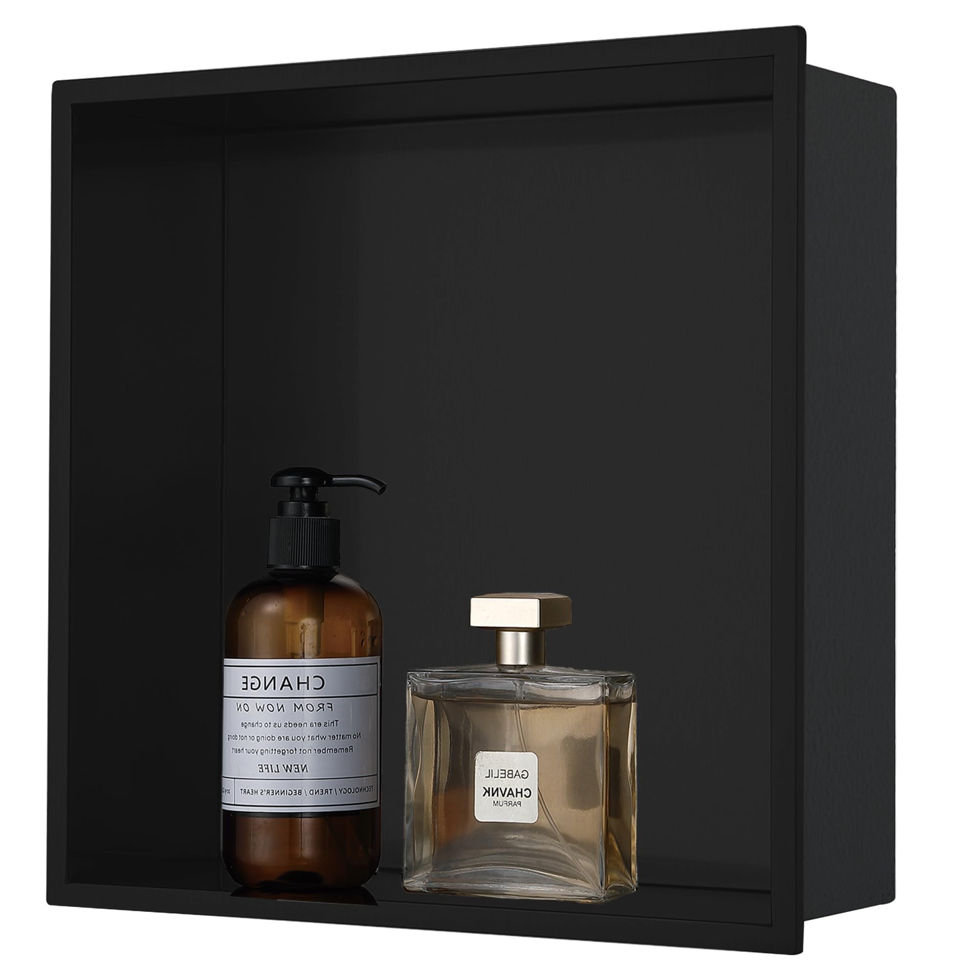 HOTIS Black Shower Niche 12x12 Bathroom Niche No Tile Needed Stainless Steel Niche for Shower Wall Waterproof Recessed
