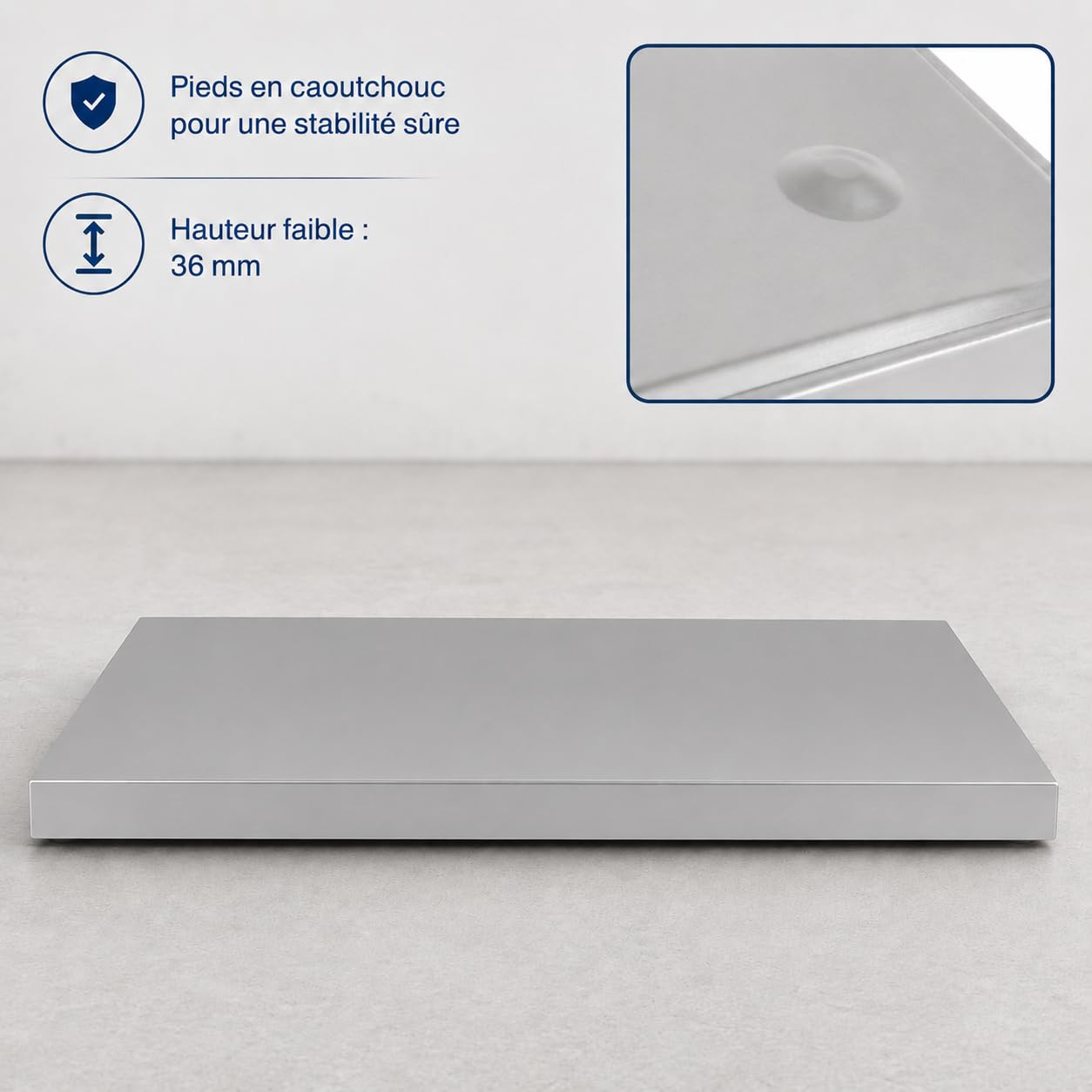Saro - Stay Cool Plateau de Service Réfrigéré GN 1/1, Aluminium/Polystyrène Expansé, Blocs Réfrigérants Intégrés, Température Inférieure à +8 °C pendant 3 Heures, Pieds en Caoutchouc