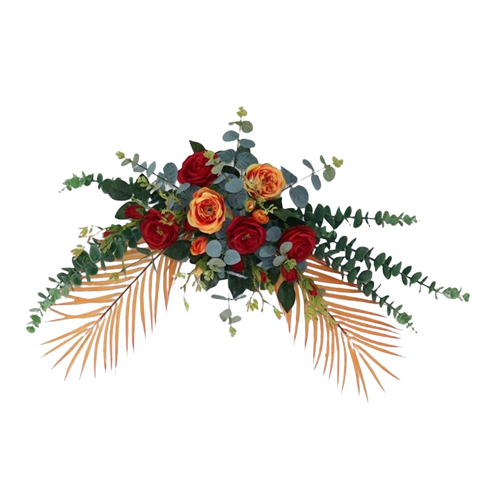 Kunstblumen Rückwand Dekoration Hängende Blütenarrangements Requisiten Handgefertigt Aus Seidenmaterial für Hochzeiten Feiern Fotohintergru, Rot