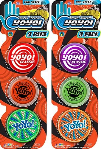Miniatura 4 de JA-RU Yoyo - Paquete profesional de yoyos (1 paquete de 3) juguetes antiestrés divertidos de calidad para niños y adultos, relleno de relleno de