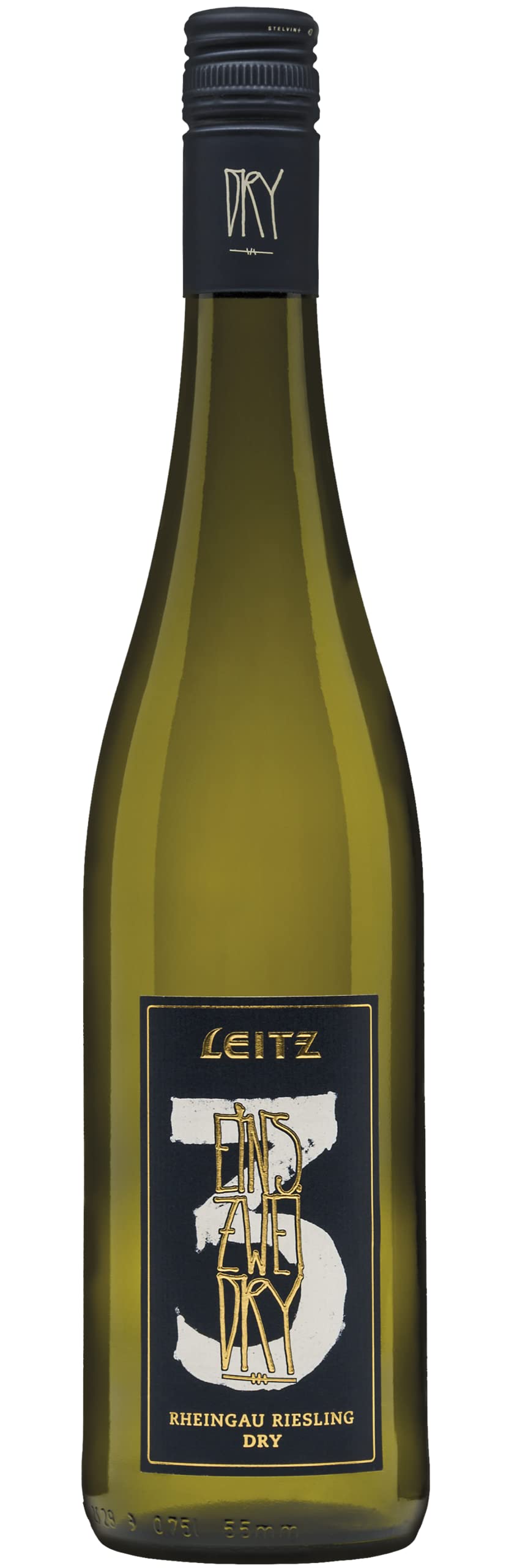 Leitz EINS-ZWEI-DRY Riesling (1 x 0,75l) – Aromatischer Weißwein vom Weingut Leitz im Rheingau