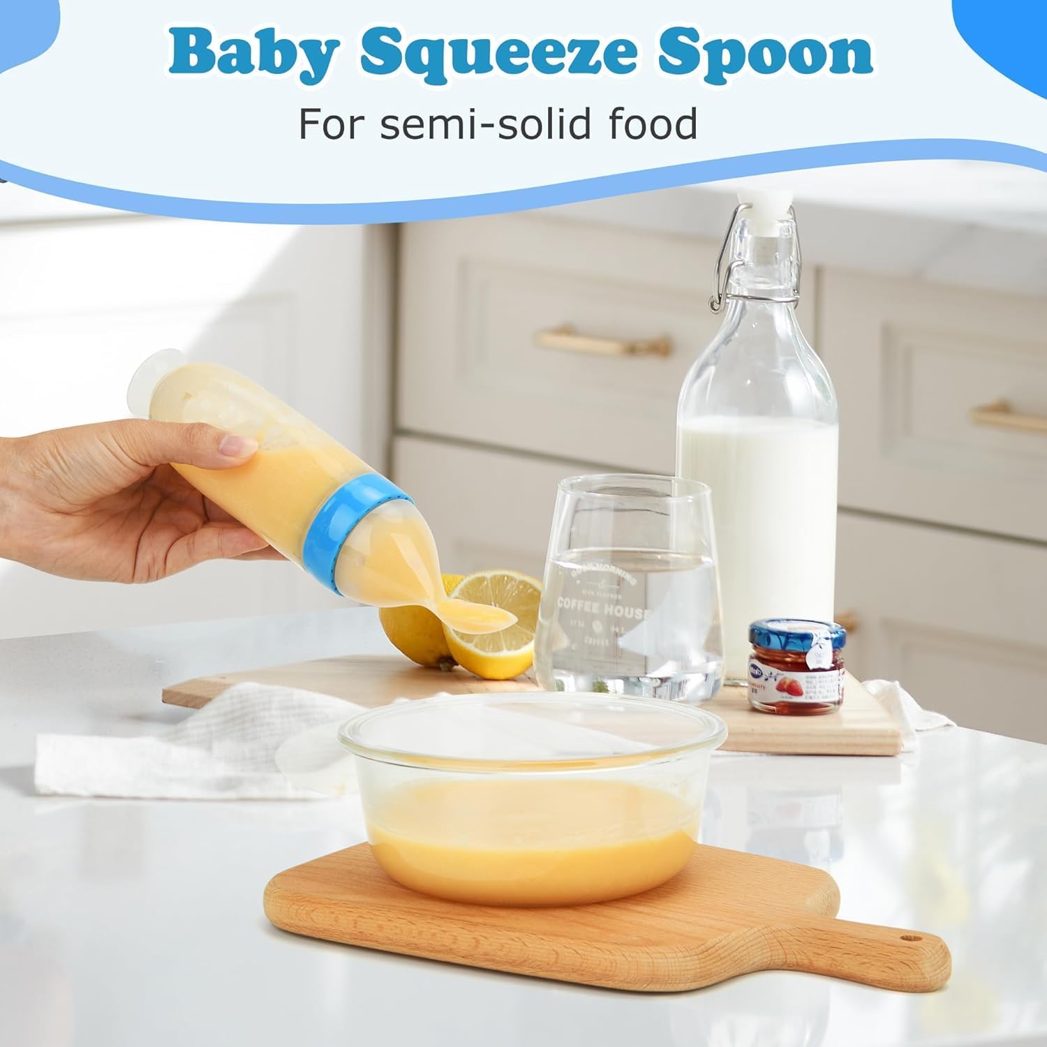 Novo Baby Soft Silicone Baby Fruit & Food Feeder | 1 PCS Silicone Food Dispensing Spoon 90ML | 2 PC Spoons BPA-Free Finger Toothbrush | Baby Feeding Set (Multicolor) - Image 6 thumbnail