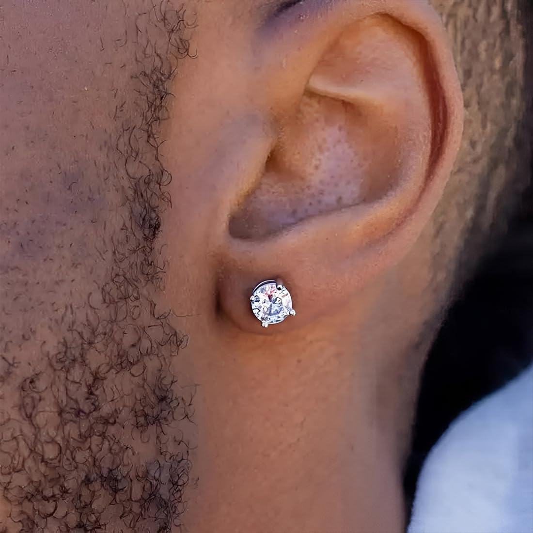 5 Paires Boucles D'Oreilles Magnétiques Homme 6mm - Faux Piercings Acier Inoxydable Avec Aimants + Zircons Brillants, Sans Percage, Cadeau Anniversaire Noël Saint-Valentin