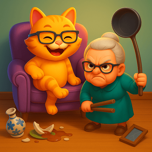 Bad Cat Simulator Prank Game : Naughty Cat Chaos Angry Granny Attack