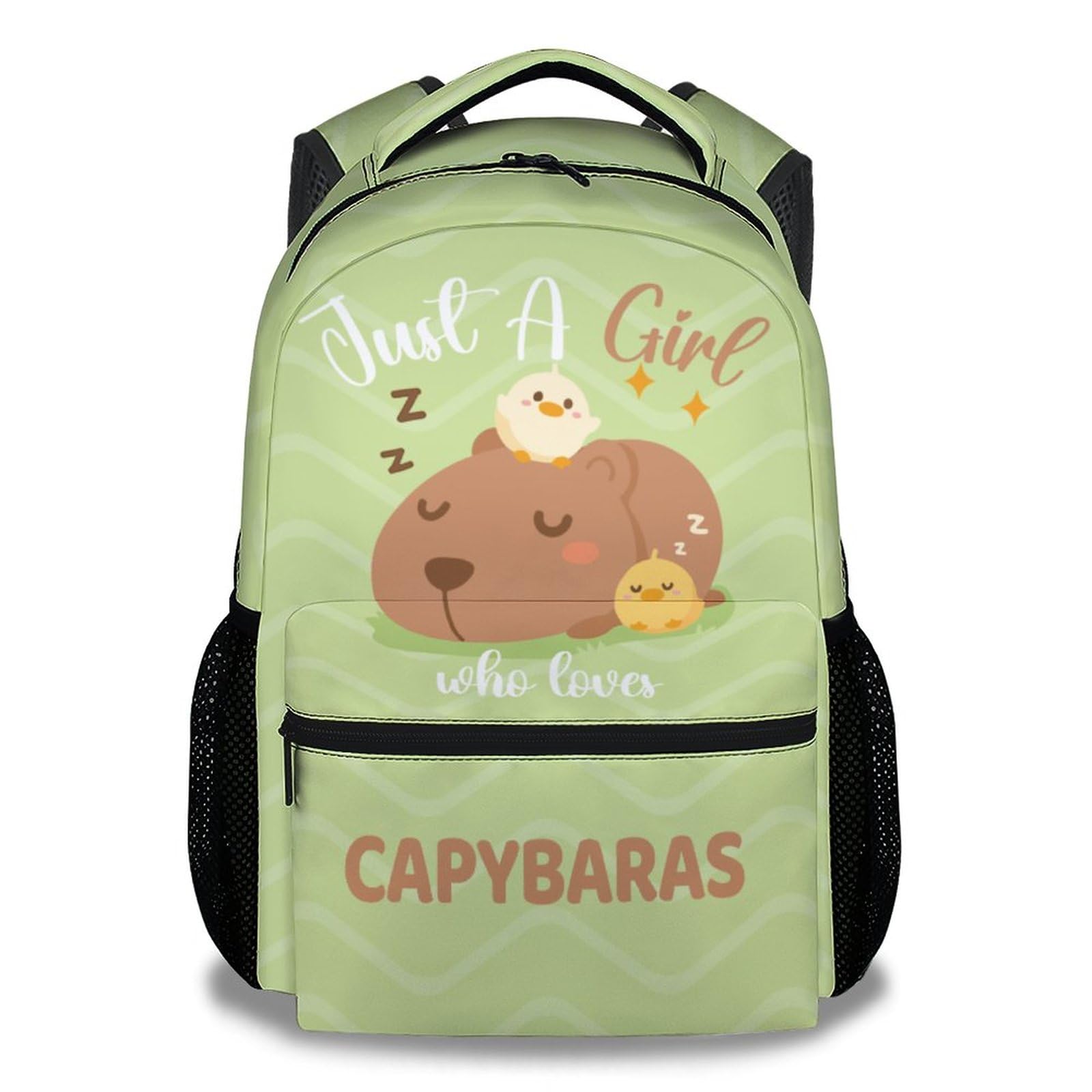 KNOWPHST Backpacks for Girls - 16 Inch Cute Backpack for School - Green, Large Capacity, Durable, Lightweight Bookbag for Kids, Travel