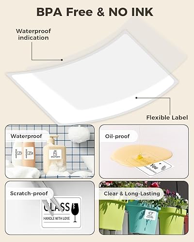 Miniatura 9 de Etiquetas térmicas M220 compatibles con etiquetas Phomemo, 2.36 x 3.14 pulgadas, impermeables, repuestos de etiquetas grandes para etiquetas M220,