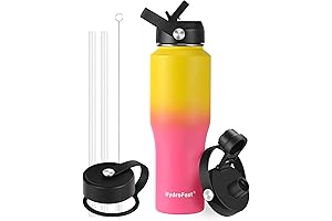 32oz Stainless Steel Water Bottle with Straw Lid: Insulated, Leak-Proof, Double-Walled, Metal...