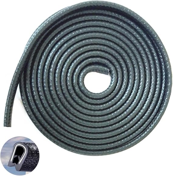 Edge Trim Black Small, Flexible PVC Edge Protector,Rubber U Channel Edge Trim,Fits Edge 1/16 to 1/8 Inch (65FT)