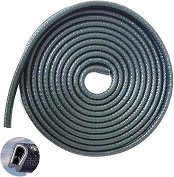 Edge Trim Black Small, Flexible PVC Edge Protector,Rubber U Channel Edge Trim,Fits Edge 1/16 to 1/8 Inch 65FT
