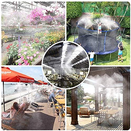 Miniatura 3 de Sistema de refrigeración por nebulización, kit de nebulización premontado, línea de nebulización de 75 pies (88.6 ft) + 27 boquillas de niebla de