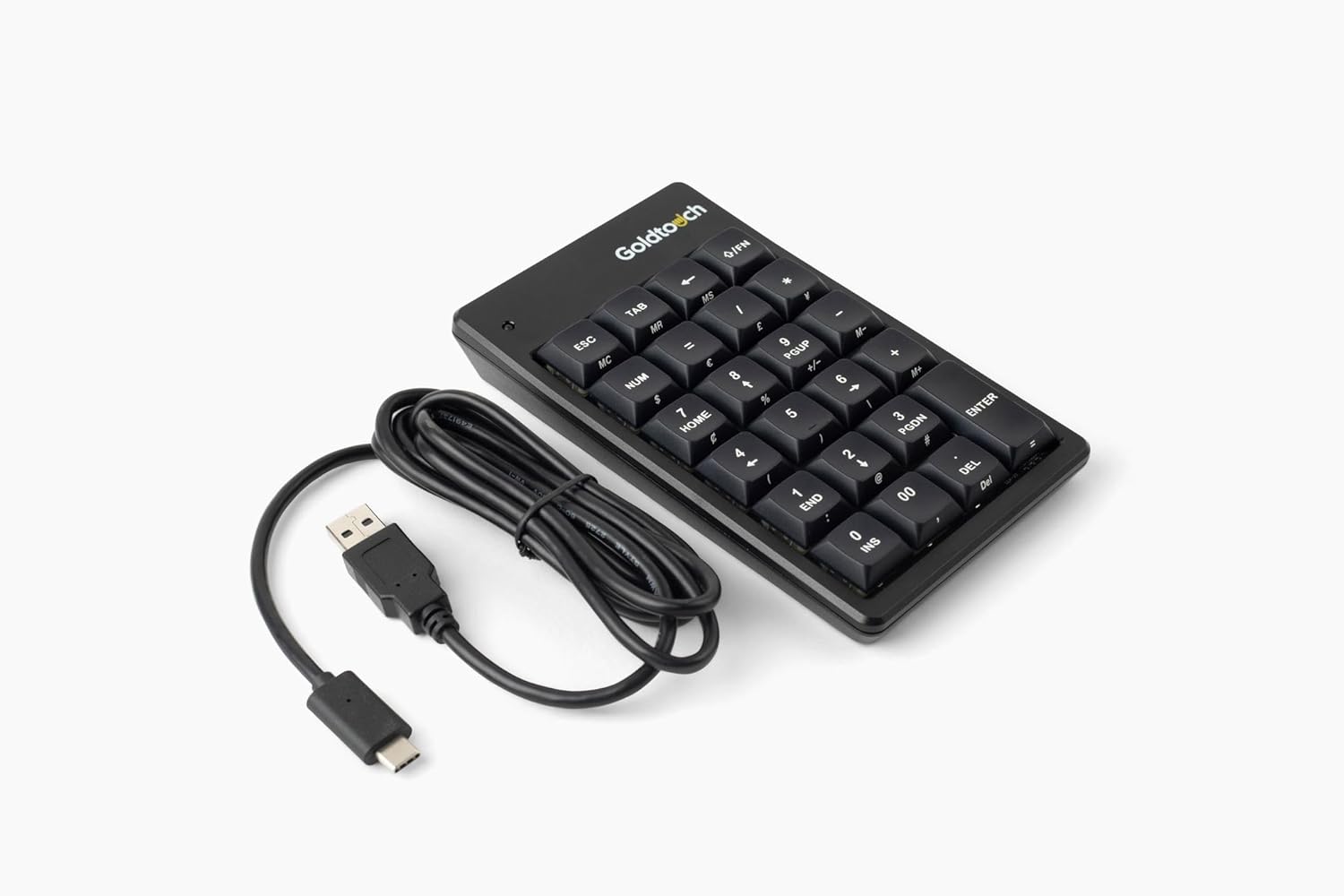 Goldtouch Elite Numeric Keypad with its USB-A to USB-C cable