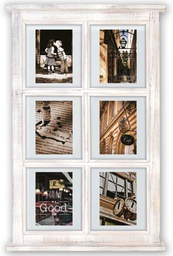 AR Wooden Photo Frame for 6 Photos 10 x 15 cm White