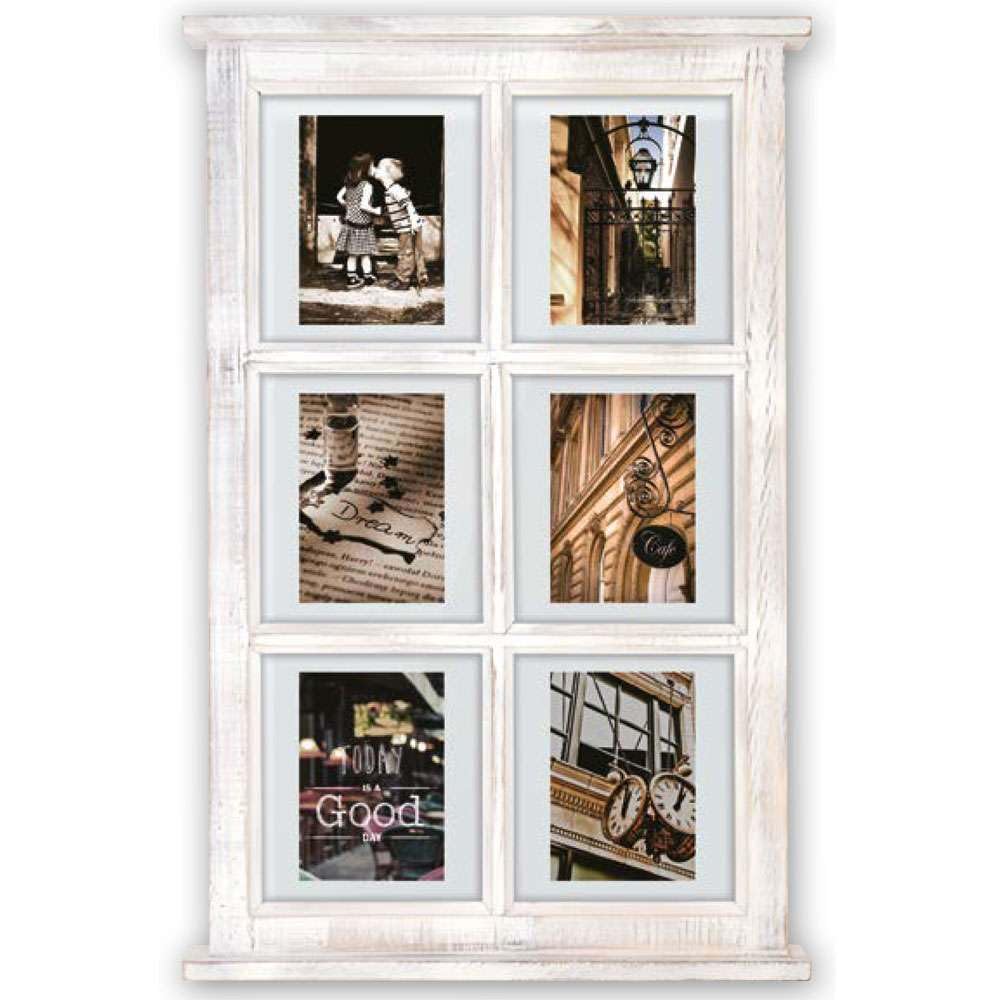 AR Wooden Photo Frame for 6 Photos 10 x 15 cm White